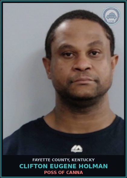 CCW arrest card for CLIFTON EUGENE HOLMAN in Fayette County: TRAFF IN CONT SUB, 1ST DEGREE, 1ST OFF - (> OR = 2 GMS Methamp)