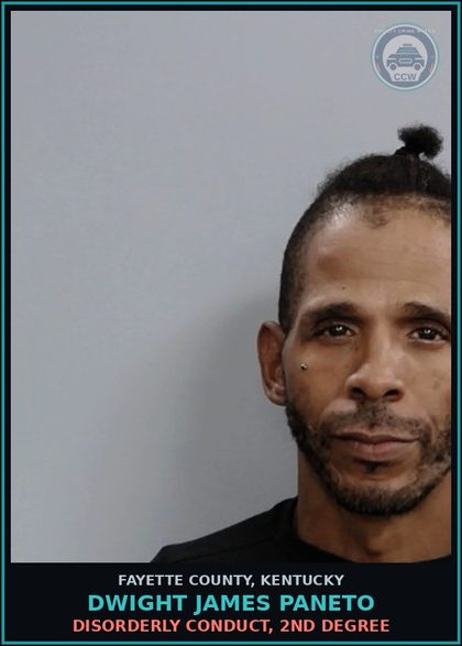 CCW arrest card for DWIGHT JAMES PANETO in Fayette County: DISORDERLY CONDUCT, 2ND DEGREE