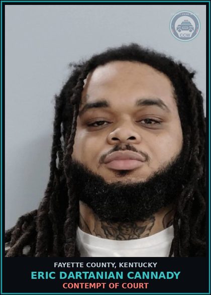CCW arrest card for ERIC DARTANIAN CANNADY in Fayette County: CONTEMPT OF COURT