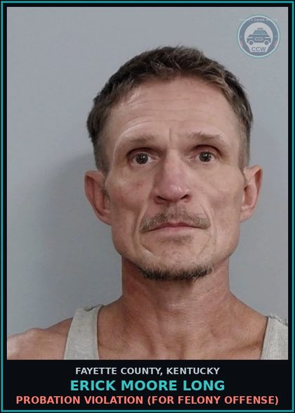 CCW arrest card for ERICK MOORE LONG in Fayette County: PROBATION VIOLATION (FOR FELONY OFFENSE)