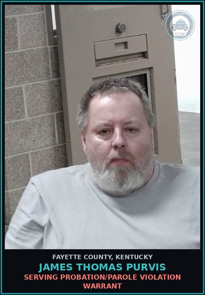 CCW arrest card for JAMES THOMAS PURVIS in Fayette County: SERVING PROBATION/PAROLE VIOLATION WARRANT
