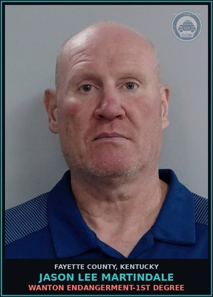 CCW arrest card for JASON LEE MARTINDALE in Fayette County: WANTON ENDANGERMENT-1ST DEGREE