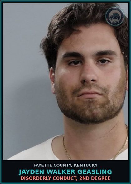 CCW arrest card for JAYDEN WALKER GEASLING in Fayette County: DISORDERLY CONDUCT, 2ND DEGREE