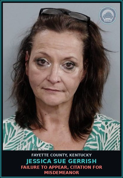CCW arrest card for JESSICA SUE GERRISH in Fayette County: CONTEMPT OF COURT