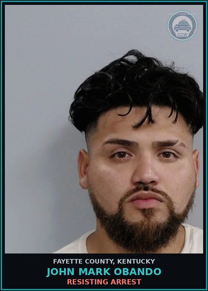 CCW arrest card for JOHN MARK OBANDO in Fayette County: RESISTING ARREST