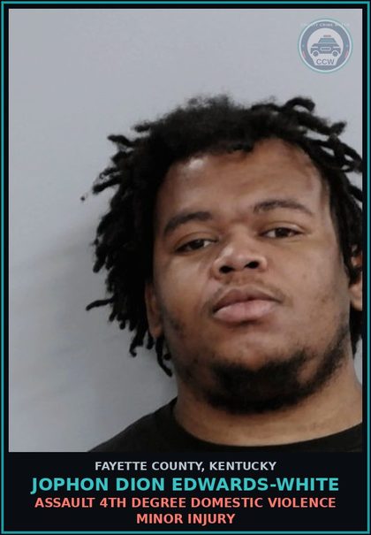 CCW arrest card for JOPHON DION EDWARDS-WHITE in Fayette County: ASSAULT 4TH DEGREE DOMESTIC VIOLENCE MINOR INJURY