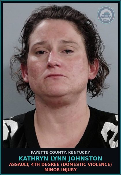 CCW arrest card for KATHRYN LYNN JOHNSTON in Fayette County: ASSAULT, 4TH DEGREE (DOMESTIC VIOLENCE) MINOR INJURY