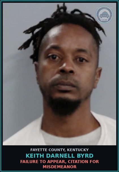 CCW arrest card for KEITH DARNELL BYRD in Fayette County: FAILURE OF NON-OWNER OPERATOR TO MAINTAIN REQ INSURANCE, 1ST