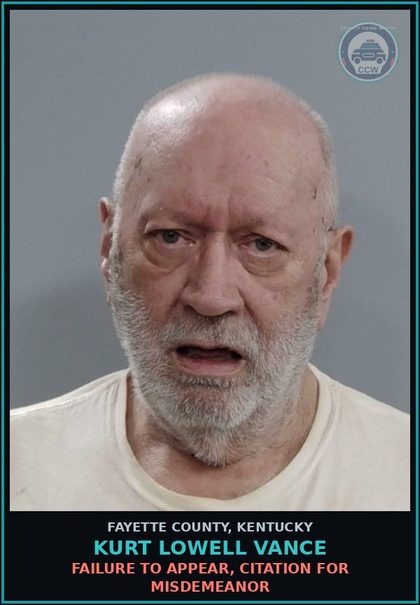 CCW arrest card for KURT LOWELL VANCE in Fayette County: FAILURE TO APPEAR, CITATION FOR MISDEMEANOR