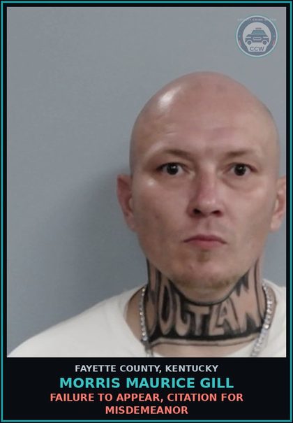 CCW arrest card for MORRIS MAURICE GILL in Fayette County: CONTEMPT OF COURT