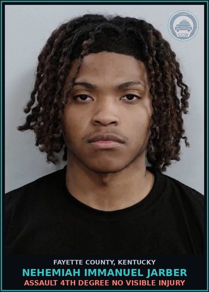 CCW arrest card for NEHEMIAH IMMANUEL JARBER in Fayette County: ASSAULT 4TH DEGREE NO VISIBLE INJURY