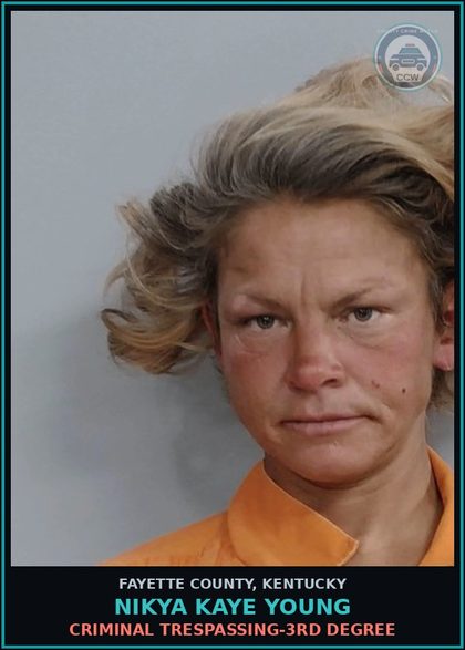 CCW arrest card for NIKYA KAYE YOUNG in Fayette County: CRIMINAL TRESPASSING-3RD DEGREE