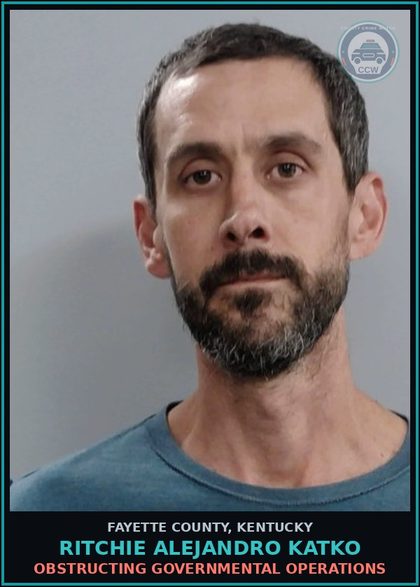 CCW arrest card for RITCHIE ALEJANDRO KATKO in Fayette County: CRIMINAL MISCHIEF, 1ST DEGREE