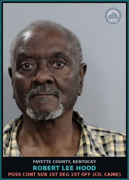 CCW arrest card for ROBERT LEE HOOD in Fayette County: POSS CONT SUB 1ST DEG 1ST OFF (COCAINE)