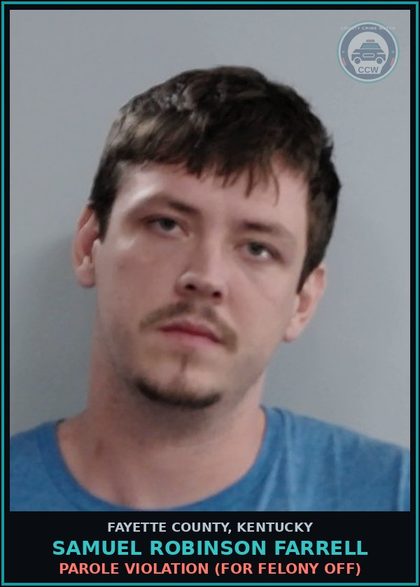 CCW arrest card for SAMUEL ROBINSON FARRELL in Fayette County: PAROLE VIOLATION (FOR FELONY OFF)