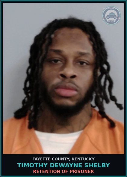 CCW arrest card for TIMOTHY DEWAYNE SHELBY in Fayette County: RETENTION OF PRISONER