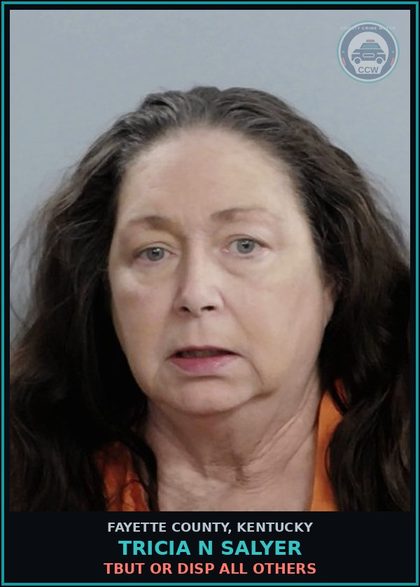 CCW arrest card for TRICIA N SALYER in Fayette County: TBUT OR DISP ALL OTHERS