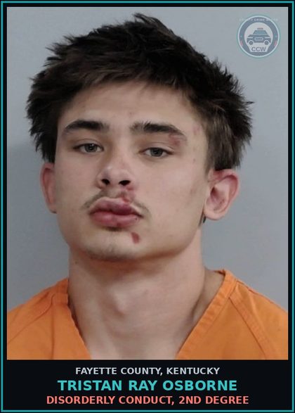 CCW arrest card for TRISTAN RAY OSBORNE in Fayette County: DISORDERLY CONDUCT, 2ND DEGREE
