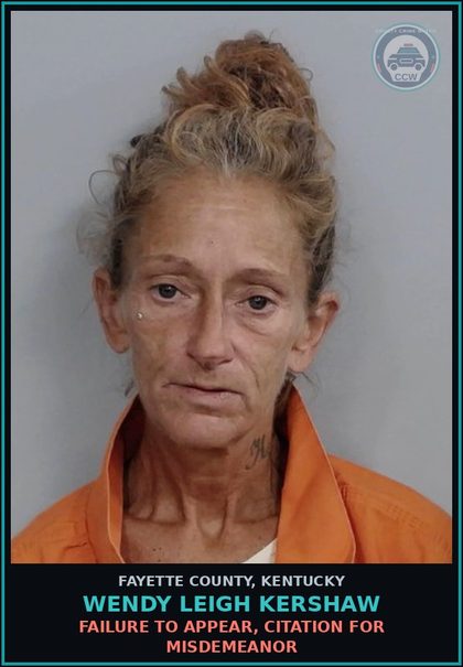 CCW arrest card for WENDY LEIGH KERSHAW in Fayette County: FAILURE TO APPEAR, CITATION FOR MISDEMEANOR