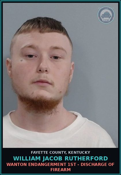 CCW arrest card for WILLIAM JACOB RUTHERFORD in Fayette County: ENGAGING IN ORGANIZED CRIME