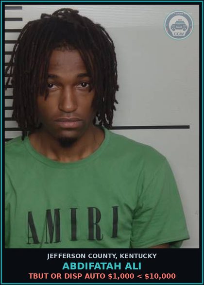 CCW arrest card for Abdifatah Ali in Jefferson County: TBUT OR DISP AUTO $1,000 < $10,000