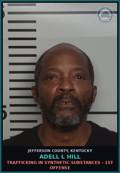 CCW arrest card for Adell L Hill in Jefferson County: POSSESSION OF HANDGUN BY CONVICTED FELON