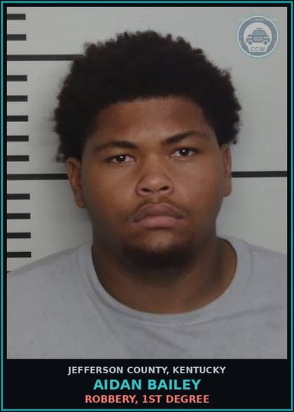 CCW arrest card for Aidan Bailey in Jefferson County: ROBBERY, 1ST DEGREE