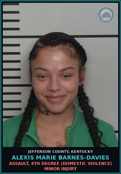 CCW arrest card for Alexis Marie Barnes-Davies in Jefferson County: CRIMINAL MISCHIEF, 1ST DEGREE