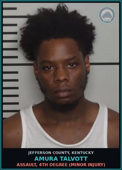 CCW arrest card for Amura Talvott in Jefferson County: ASSAULT, 4TH DEGREE (MINOR INJURY)