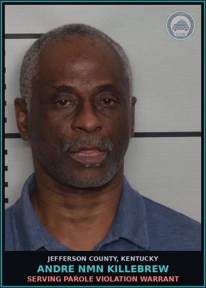 CCW arrest card for Andre Nmn Killebrew in Jefferson County: SERVING PAROLE VIOLATION WARRANT