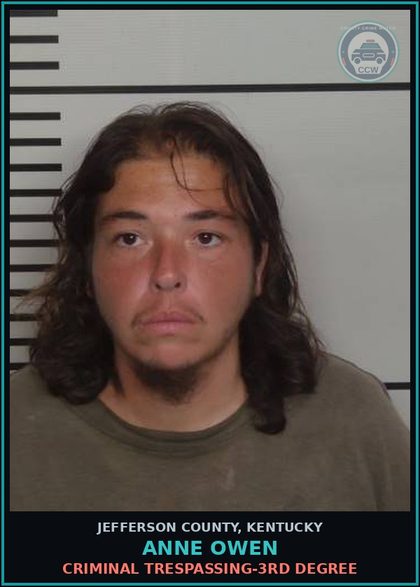 CCW arrest card for Anne Owen in Jefferson County: CRIMINAL TRESPASSING-3RD DEGREE