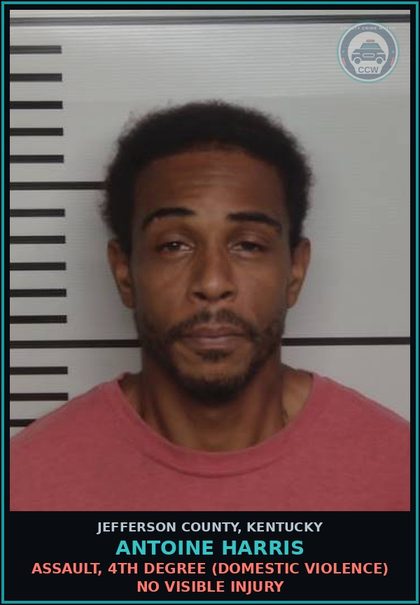 CCW arrest card for Antoine Harris in Jefferson County: POSSESSION OF HANDGUN BY CONVICTED FELON