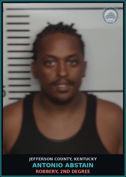 CCW arrest card for Antonio Abstain in Jefferson County: ROBBERY, 2ND DEGREE