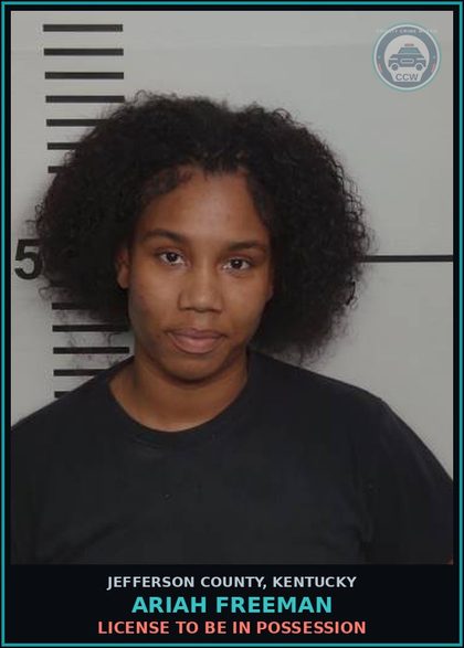CCW arrest card for Ariah Freeman in Jefferson County: OPERATING ON SUS OR REV OPER LICENSE