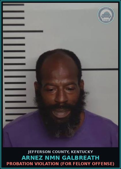 CCW arrest card for Arnez Nmn Galbreath in Jefferson County: NO OPERATORS-MOPED LICENSE