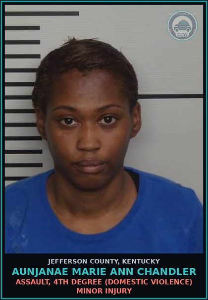 CCW arrest card for Aunjanae Marie Ann Chandler in Jefferson County: ASSAULT, 4TH DEGREE (DOMESTIC VIOLENCE) MINOR INJURY