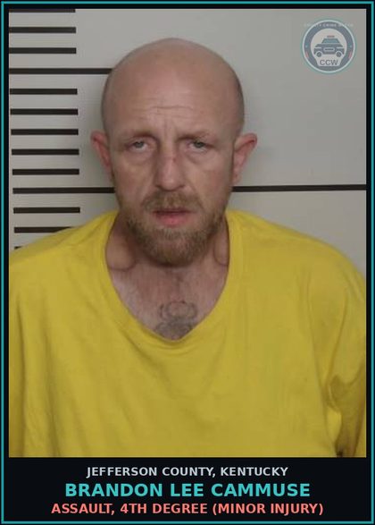 CCW arrest card for Brandon Lee Cammuse in Jefferson County: VIOLATION OF A KENTUCKY EPO/DVO