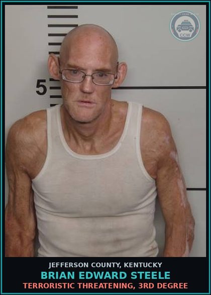 CCW arrest card for Brian Edward Steele in Jefferson County: TERRORISTIC THREATENING, 3RD DEGREE