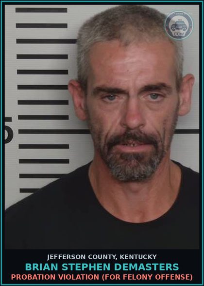 CCW arrest card for Brian Stephen Demasters in Jefferson County: PROBATION VIOLATION (FOR FELONY OFFENSE)