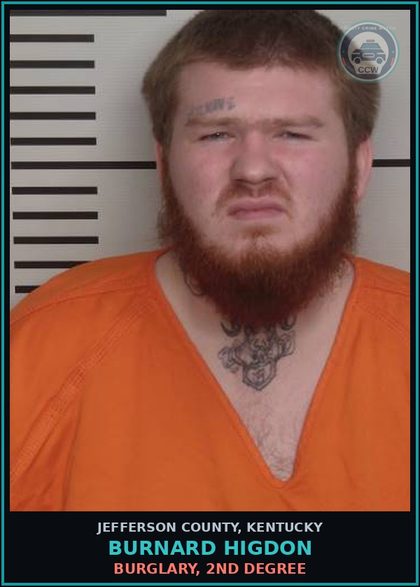 CCW arrest card for Burnard Higdon in Jefferson County: BURGLARY, 2ND DEGREE