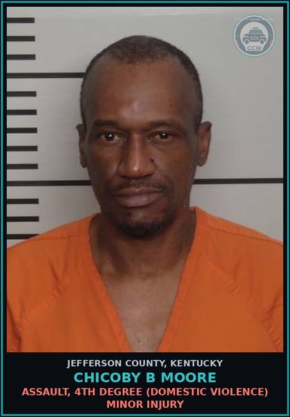 CCW arrest card for Chicoby B Moore in Jefferson County: ASSAULT, 4TH DEGREE (DOMESTIC VIOLENCE) MINOR INJURY