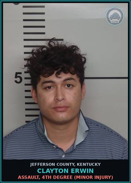 CCW arrest card for Clayton Erwin in Jefferson County: ASSAULT, 4TH DEGREE (MINOR INJURY)