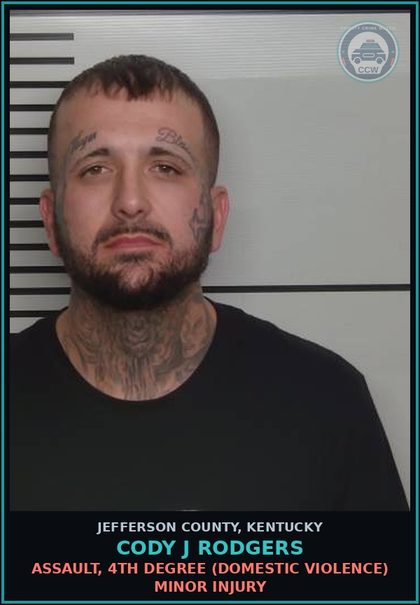 CCW arrest card for Cody J Rodgers in Jefferson County: ESCAPE 2ND DEGREE-(IDENTIFY FACILITY)