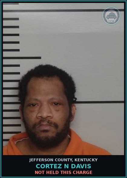 CCW arrest card for Cortez N Davis in Jefferson County: NOT HELD THIS CHARGE
