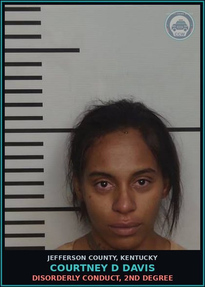 CCW arrest card for Courtney D Davis in Jefferson County: DISORDERLY CONDUCT, 2ND DEGREE