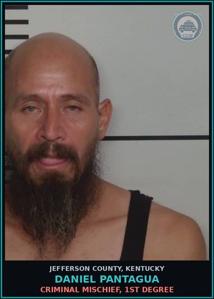 CCW arrest card for Daniel Pantagua in Jefferson County: CRIMINAL MISCHIEF, 1ST DEGREE