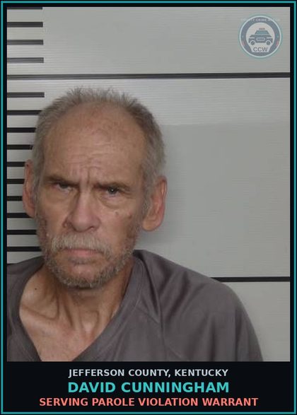 CCW arrest card for David Cunningham in Jefferson County: SERVING PAROLE VIOLATION WARRANT