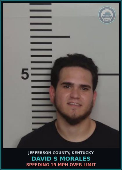 CCW arrest card for David S Morales in Jefferson County: SPEEDING 19 MPH OVER LIMIT