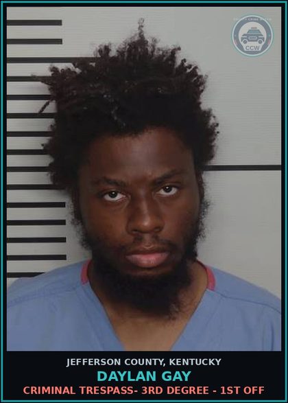 CCW arrest card for Daylan Gay in Jefferson County: CRIMINAL TRESPASS- 3RD DEGREE - 1ST OFF