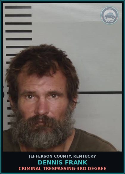 CCW arrest card for Dennis Frank in Jefferson County: UNLAWFUL CAMPING - 1ST OFFENSE